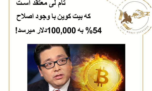 تام لی: بیتکوین با وجود اصلاح 54% به 100,000دلار میرسد.