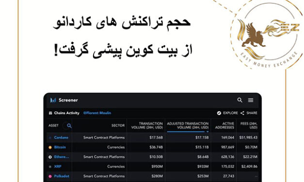 حجم تراکنش های کاردانو از بیت کوین پیشی گرفت!